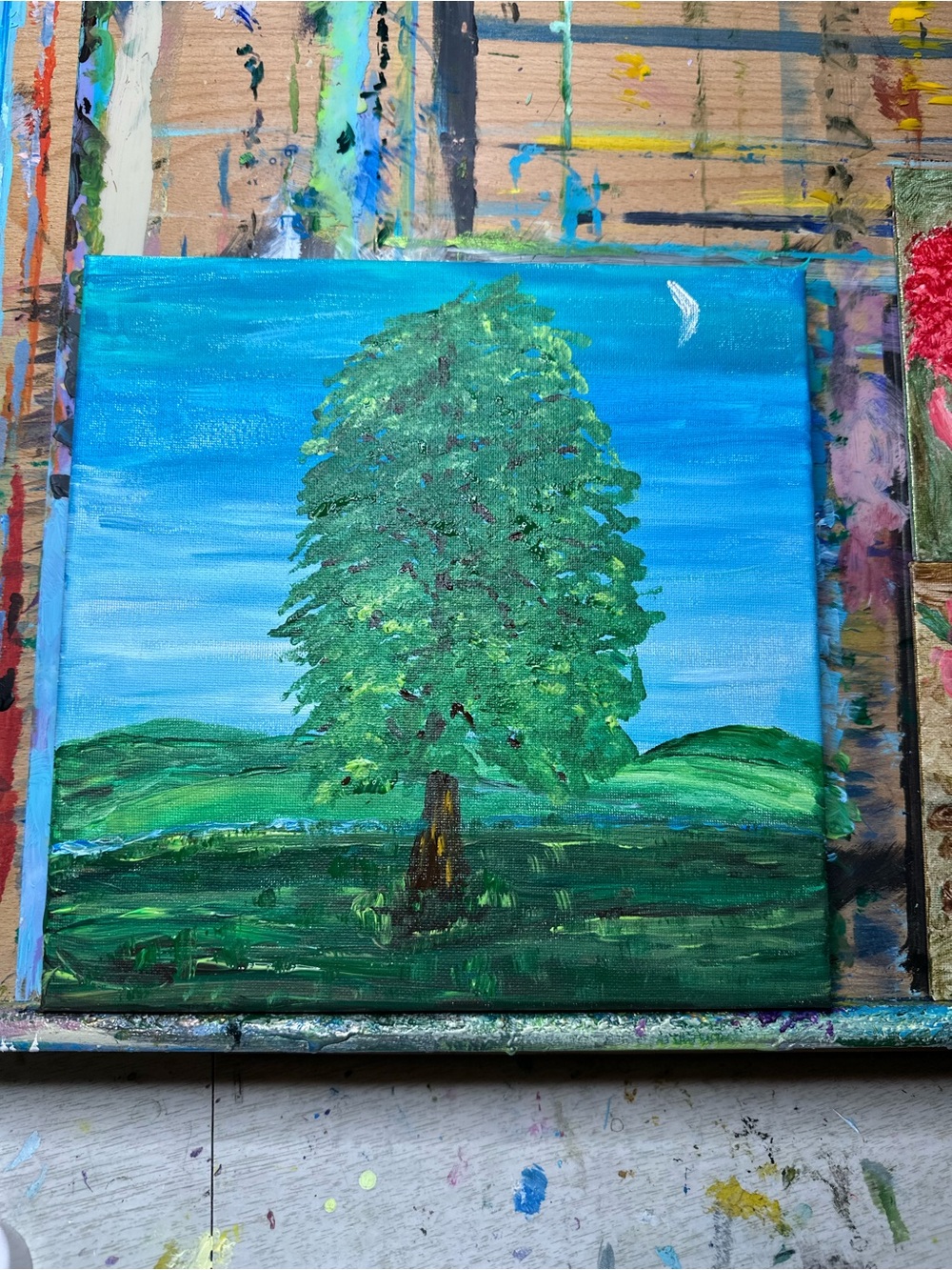 Green Tree Canvas Art Painting — Tranquil Green Tones